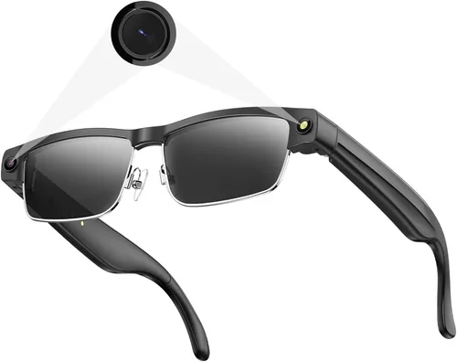 Vista 8 de Lentes de cámara inteligente para fotos, audio y videos, grabación HD de 8 MP, batería 7H, gafas de cámara AI ligeras para hombres y mujeres