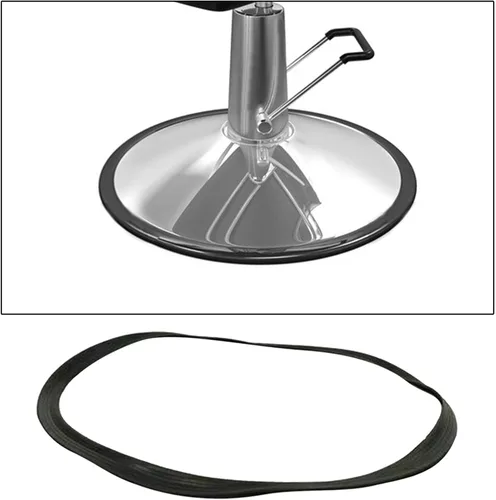 Vista 6 de harayaa Silla de salón Base hidráulica Junta de anillo protector de piso, plástico negro de 22.8 pulgadas