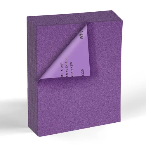 Vista 12 de 20 hojas de papel de lija de grano 80 de 9 x 11 pulgadas, papel de arena abrasiva de alúmina fundida blanca de alto rendimiento para madera, metal