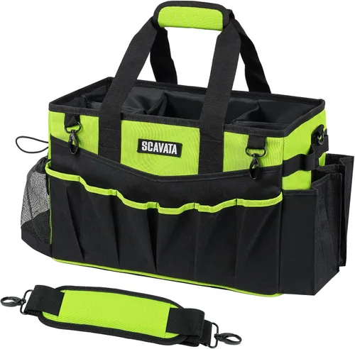 Vista 19 de SCAVATA Bolsa de aseo portátil, organizador de suministros con asa y correas para el hombro para amas de casa, organizador de herramientas