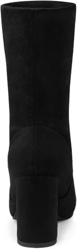 Vista 4 de Allegra K Botines plegables con tacón de bloque y punta redondeada para mujer
