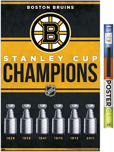 Vista 8 de Trends International NHL Boston Bruins - Champions 23 Wall Poster, 22.4L x 14.7W, Barnwood Framed Version
