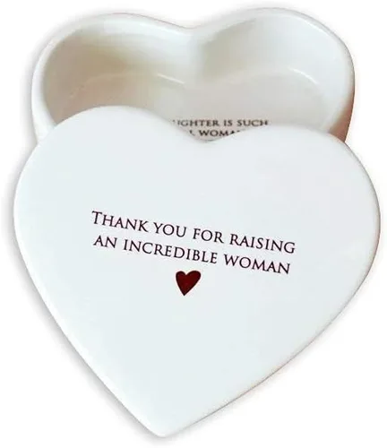Vista 10 de Regalo para mamá de Susabella - Regalo de boda para madre de la novia o madre del novio, caja de cerámica para recuerdos en forma de corazón o caja