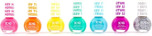 Vista 7 de Juego de esmaltes de uñas brillantes para niñas y adolescentes, 7 colores vibrantes, no tóxicos, seguros para niños para todos los días