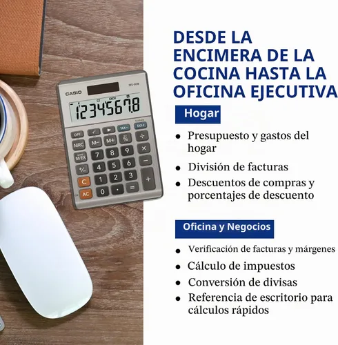Vista 5 de Calculadora de escritorio Casio MS-80B de funciones estándar