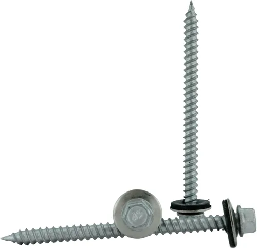 Vista 3 de Chenango Supply - N.9 x 1 pulgada cabeza de arandela hexagonal Tornillo de techo de metal autoinicial/autorroscante de metal a madera, techos
