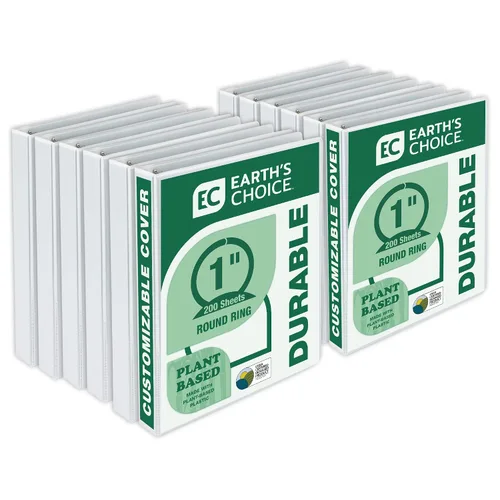 Vista 10 de Samsill Anillo redondo duradero de 1.5 pulgadas a base de plantas, carpeta de vistas, ecológica, certificado a base de plantas por USDA, individual