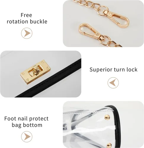 Vista 5 de Clear Bag For Stadium Approved, Clear Purse, Trendy Gift, Shoulder Bag & Fashion Handbags