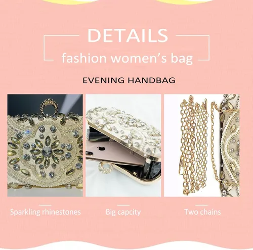 Vista 2 de Women's Handbag Evening Bag Clutch Purse for Wedding Party Prom Weekend Cocktail Homecoming GIfts for Women