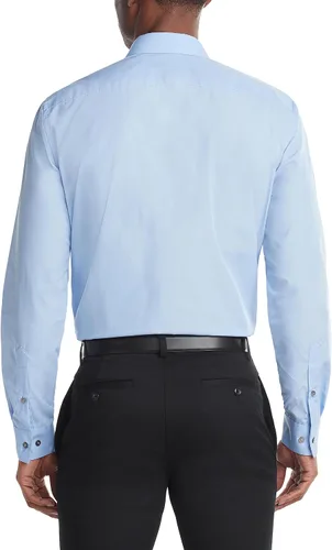 Vista 2 de Van Heusen - Camisa de vestir para hombre, corte regular, camisa unicolor de popelina