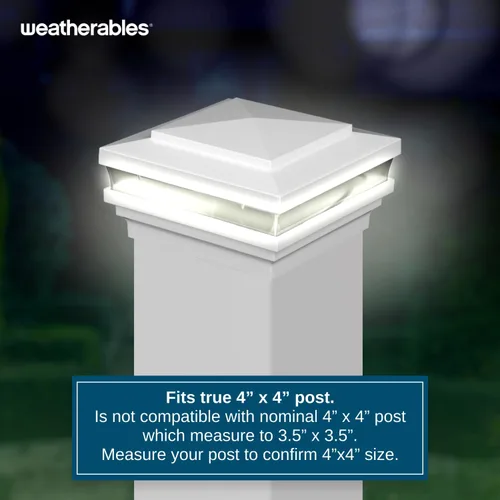 Vista 4 de WEATHERABLES Cape May - Luces de poste de 4 x 4 – Luces duraderas de bajo voltaje con sensor de fotocélula y fácil instalación para cubiertas