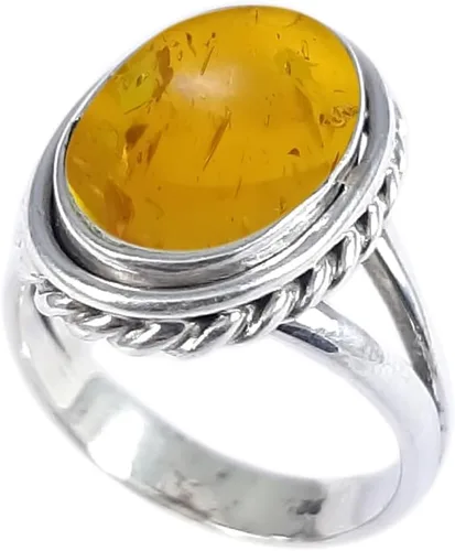 Vista 10 de Anillo fino de plata esterlina 925 para mujer, hecho a mano, joyería de piedras preciosas, anillo de moda (1379)