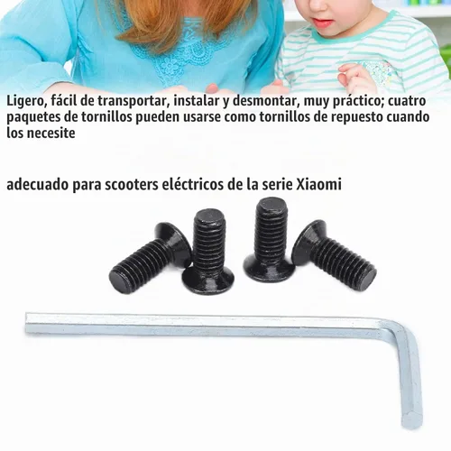 Vista 7 de VBESTLIFE E-Scooter Kit de herramientas de llave hexagonal, 4 piezas de tornillos de tubo de horquilla delantera para manillar E-Scooter con llave