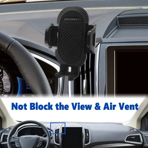 Vista 4 de Soporte de teléfono de coche para Ford Edge 2015-2023 [compatible con funda gruesa] Soporte de teléfono celular, soporte de navegación celular