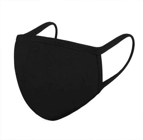 Vista 8 de Máscara facial negra de algodón suave, cómoda, lavable, reutilizable, transpirable, estirable