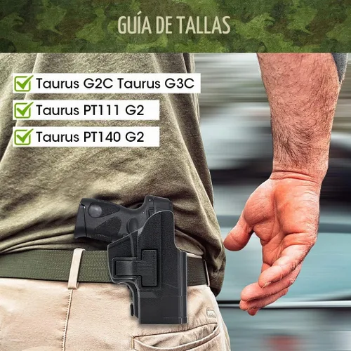 Vista 2 de Funda G3 G3C para Taurus G3, Taurus G3C, Taurus G2C, Taurus PT111 G2, PT132/PT138/PT140 (No Pro), Funda de pistola de cintura externa, Funda OWB