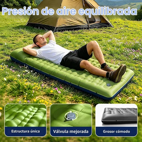 Vista 3 de Almohadilla de dormir para acampar, almohadilla inflable de 5