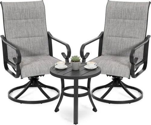 Vista 12 de NUU GARDEN 3 Pieces Outdoor Patio Bistro Set with Coffee Table,Beige