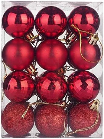 Vista 3 de Kipokalor Mini adornos de bola dorada para árbol de Navidad, 23 piezas inastillables satinadas brillantes y con acabado brillante (1.6 in, dorado)