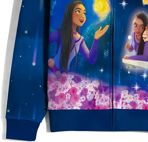 Vista 4 de Poterloy Sudadera con capucha Asha Princess para niñas, adecuada para otoño e invierno, talla 3-12 años