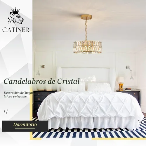 Vista 9 de CATINER Candelabros pequeños de cristal dorado, candelabro moderno de montaje semiempotrado con 4 luces de tambor de cristal, accesorio de luz