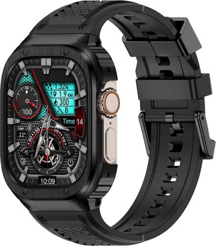 Vista 14 de Correa Deczone con Estuche de Acero Inoxidable Compatible con Apple Watch Series 9 8 7 SE 3 2 1/6 5 4 S 3 2 1 41mm 40mm 38mm, Bandas para iWatch