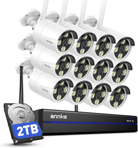Vista 10 de ANNKE 16CH 4K NVR with 4 x 3MP Outdoor Wireless Security Camera System, 1TB 2.4G/5G WiFi, Human Detection, Instant Alerts, APP Remote Access