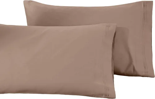 Vista 9 de Superior Juego de funda de almohada de algodón egipcio de 1500 hilos, color rosa empolvado