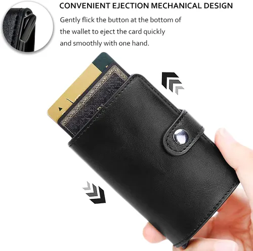 Vista 3 de carteras para hombre, Negro -, Rfid Flip Id Cartera plegable