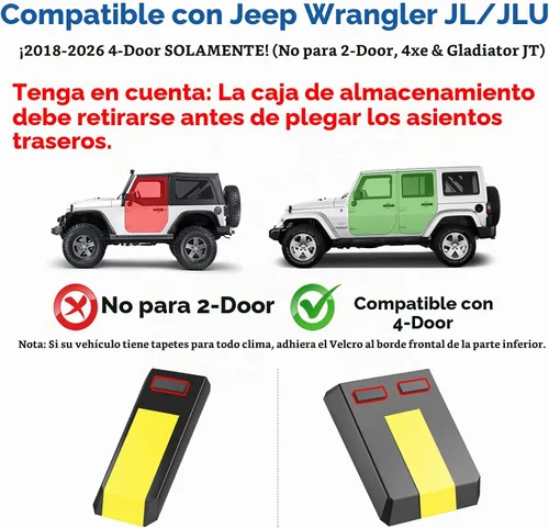 Vista 2 de DIAMOOKY Almacenamiento debajo del asiento trasero para Jeep Wrangler JL