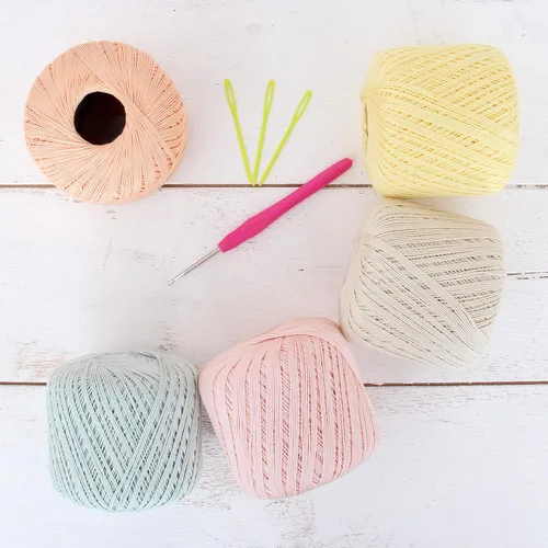 Vista 23 de ThreadArt - Hilo de ganchillo 100% algodón, tamaño 10, cinco bolas de 1.76 oz Soft pure cotton crochet thread for lace, doilies, amigurumi and