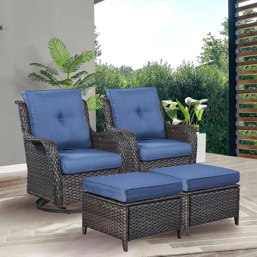 Vista 44 de Rilyson Sofá de mimbre para patio al aire libre, capacidad de peso de 900 libras, sofá grande de mimbre de 3 plazas con cojines de asiento de 4