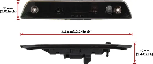 Vista 7 de Tercera luz de freno LED para Grand Cherokee 05-10, luz de freno central negra ahumada KEWISAUTO para accesorios Jeep Grand Cherokee 2005-2010