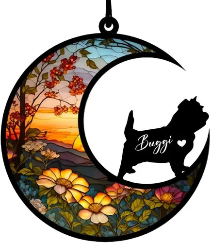 Vista 17 de Atrapasoles conmemorativos personalizados para perros Akita, nombre de perro personalizado, adorno de pérdida de perro, regalo para amantes