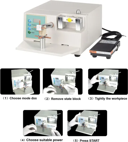 Vista 7 de Equipo de laboratorio dental dental 110V del tratamiento térmico de la máquina del soldador del punto de HL-WD II