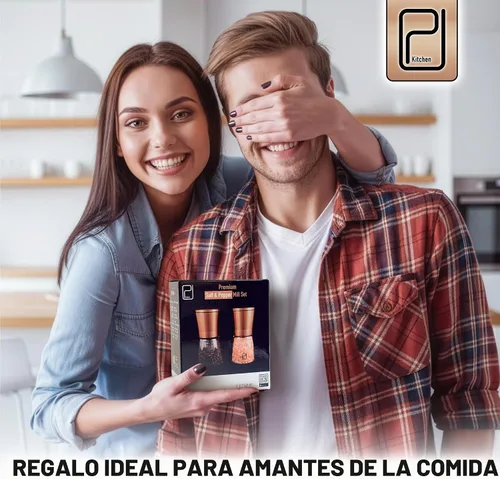Vista 5 de Set de molinillo de sal y pimienta Premium – El mejor Molino de acero inoxidable para chef del hogar, magnético, de cobre, suaves molinillos