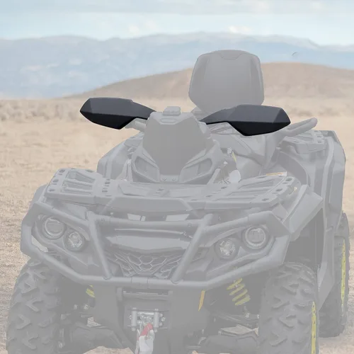 Vista 2 de SAUTVS Protector de manos negro deflector de viento para Can Am Outlander, kit de deflector de aire de plástico para accesorios Can-Am Outlander MAX