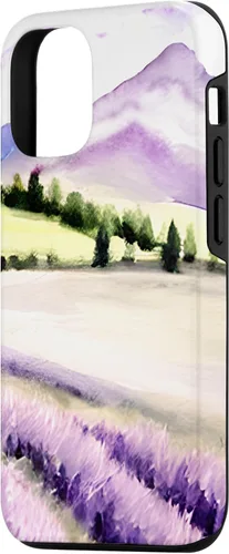Vista 2 de Funda para iPhone 14 lavanda púrpura flor Francia Provenza acuarela