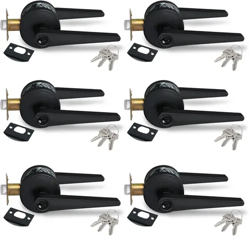 Vista 45 de MD8820-DB-BK-1P - Manija de puerta de privacidad sólida para dormitorio y baño, acabado negro mate
