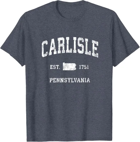 Vista 26 de Carlisle Pennsylvania PA - Camiseta deportiva vintage con diseño deportivo, Negro, S