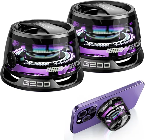 Vista 12 de Altavoz Bluetooth magnético G200 con luz RGB - Mini altavoz Bluetooth portátil, sonido estéreo de rango completo para 7 horas de reproducción, modo
