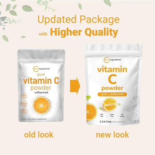 Vista 3 de Polvo de cristal de vitamina C puro (vitamina C soluble en agua, 1000 mg por porción), 2.2 lbs (2.2 libras), vitaminas inmunes y antioxidante