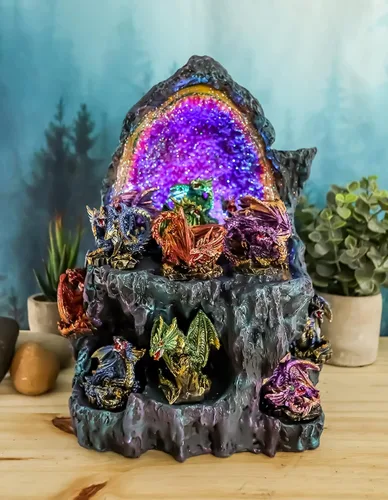 Vista 10 de Ebros - Juego de 12 dragones en miniatura en diferentes poses de fantasía, mazmorras y dragones, mini escala de 2 pulgadas de alto, esculturas