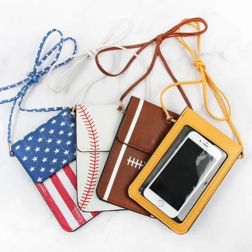 Vista 7 de Bolsa de viaje pequeña Correa cruzada para teléfono inteligente, funda para pantalla táctil, juego deportivo, animal, bandera estadounidense
