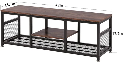 Vista 8 de VECELO Soporte de TV para televisores de 55 pulgadas, mesa de consola de medios para centro de entretenimiento con almacenamiento para sala de estar