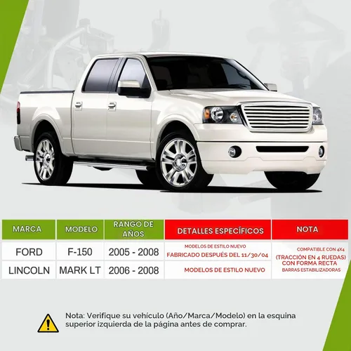 Vista 2 de AUTOSAVER88 Kit de brazo de control superior delantero compatible con Lincoln Mark LT 2006-2008 - 4WD, Ford F-150 2005-2008 solamente