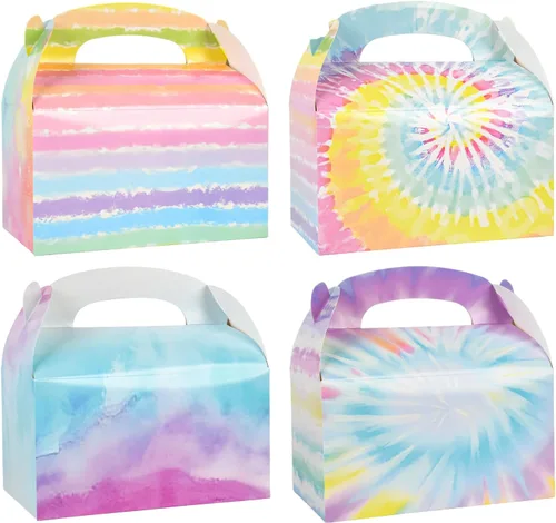 Vista 8 de DjinnGlory Paquete de 36 Cajas Pequeñas Azules de Obsequios para Fiestas, Cajas Gable, Cajas de Regalo de Papel para Baby Shower, Cumpleaños, Fiesta