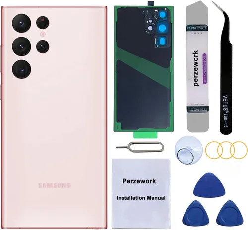Vista 11 de Reemplazo de cristal trasero trasero para Samsung Galaxy S22 Ultra 6.8 pulgadas 5G con kit de herramientas de reparación y adhesivo preinstalado