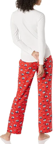 Vista 4 de Tienda Essentials Womens Lightweight Flannel Pant and Long-Sleeve T-Shirt Sleep Set