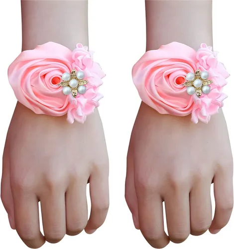 Vista 13 de Boutonniere de rosas de satén, 2 piezas para boda, novio, padrino, padrino, mejor hombre, padre, alfiler de solapa, agujero de botón, flor
